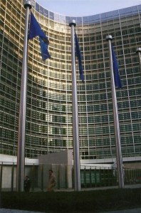 The front of the European Commission in Brussels, Belgium.